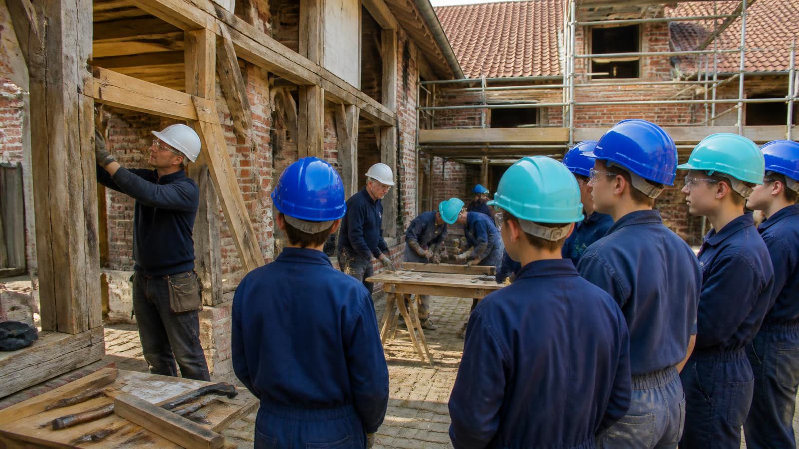 Jongeren leren veilig maken van ervaren vakmensen
